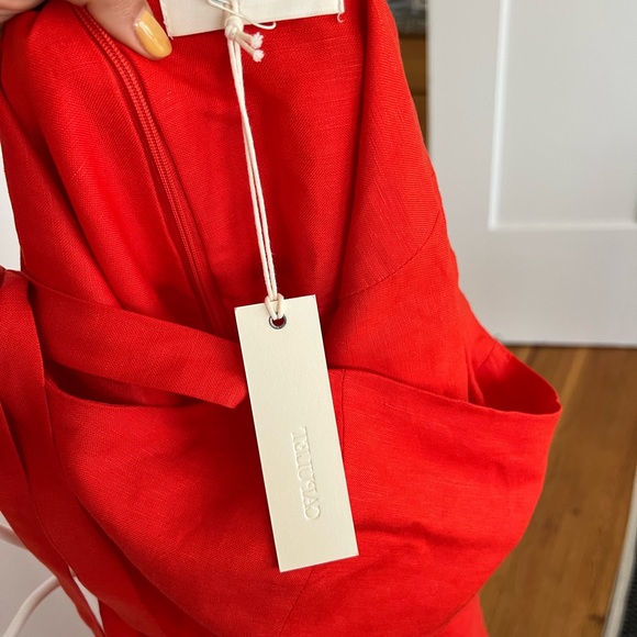 Capulet Linen Midi Tie Shoulder Dress - Picture 5 of 6